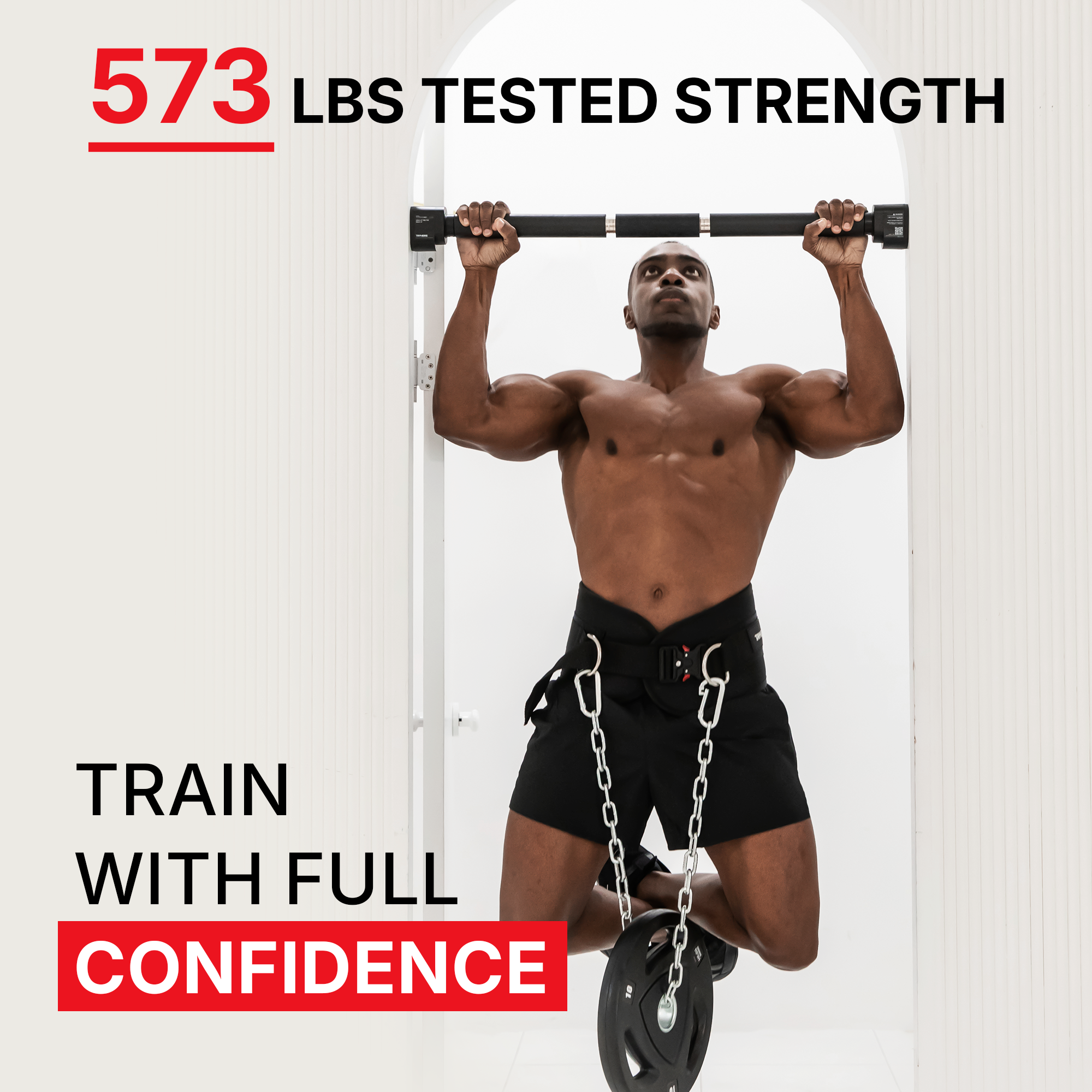 TB7: Widest Grip Doorframe Pull-Up Bar for Max Performance & Shoulder Safety | Tool-Free Install